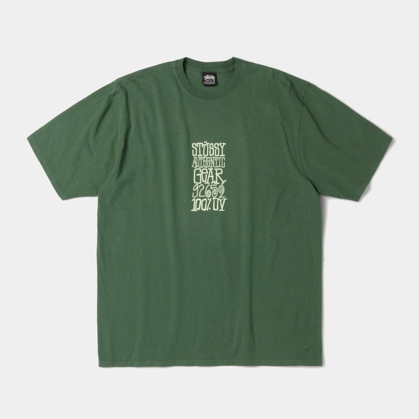STUSSY AUTHENTIC GEAR PIGMENT DYED TEE - PINE - PLA