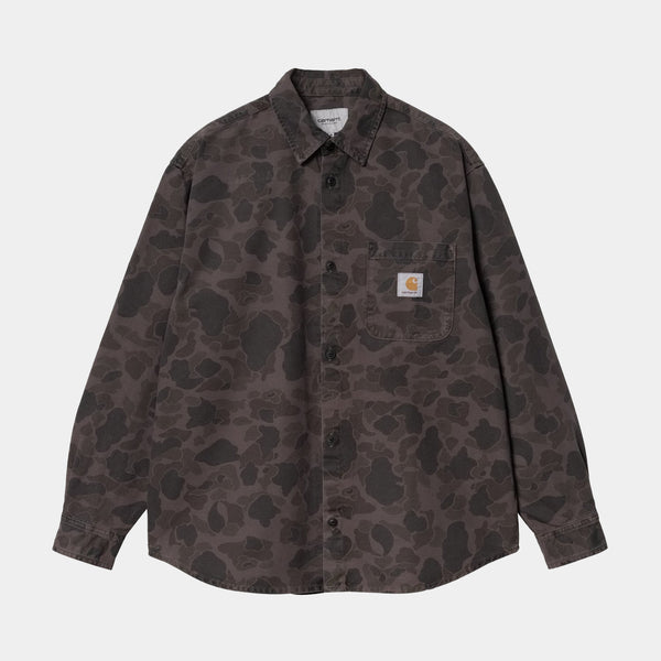 CARHARTT WIP DUCK CAMO SHIRT - GREEN/GRAPHITE