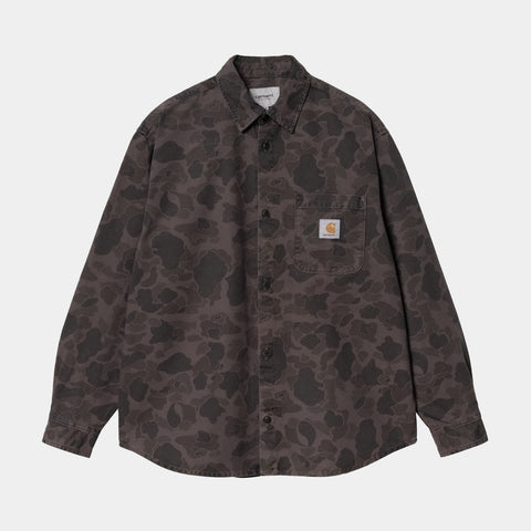 CARHARTT WIP DUCK CAMO SHIRT - GREEN/GRAPHITE