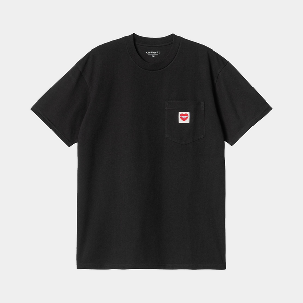 CARHARTT WIP POCKET HEART TEE - BLACK/RED