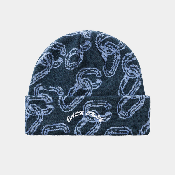CASH ONLY CHAIN BEANIE - NAVY