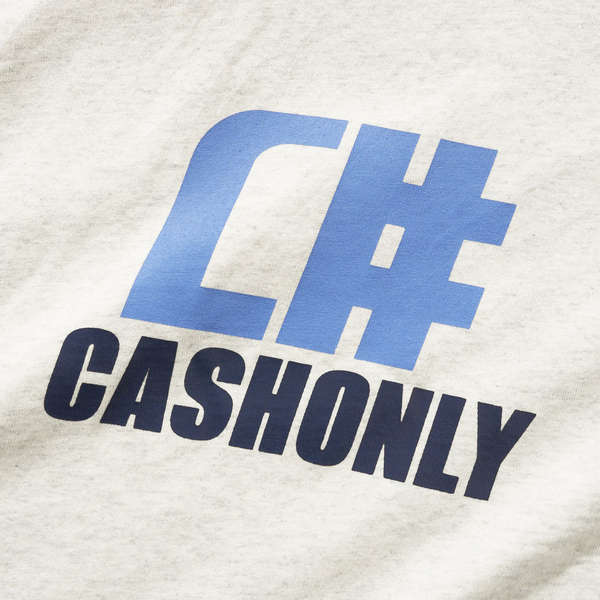 CASH ONLY NUMERIC TEE - ASH