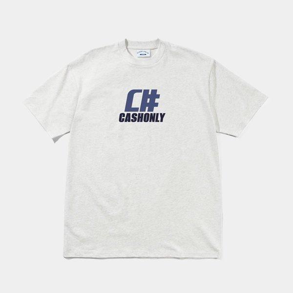 CASH ONLY NUMERIC TEE - ASH