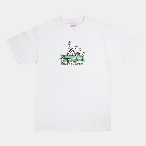 FROG LAWN MOWER MAN TEE - WHITE