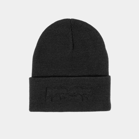 FUCKING AWESOME DRIP EMBROIDERED BEANIE - BLACK