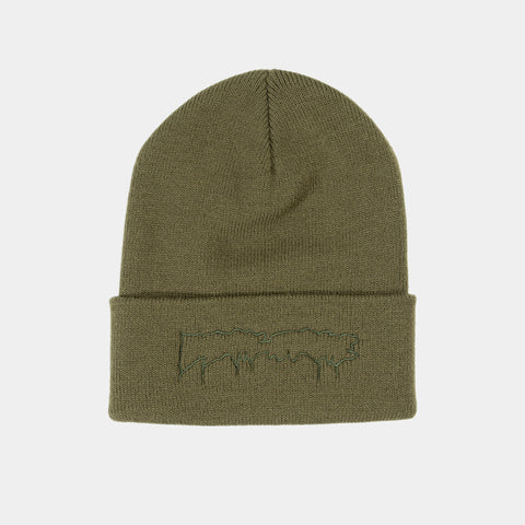 FUCKING AWESOME DRIP EMBROIDERED BEANIE -  OLIVE