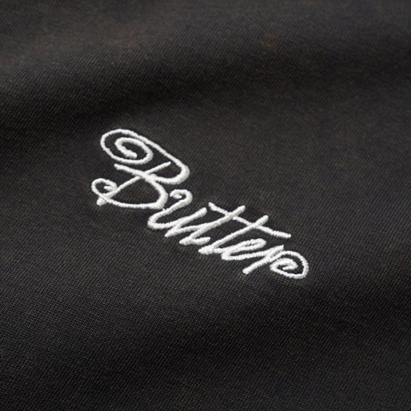 BUTTER GOODS JIVE OVERLOCK STITCH TEE - DISTRESSED BLACK