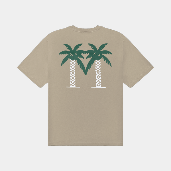 MALBON BERMUDA PALMS TEE - TAUPE