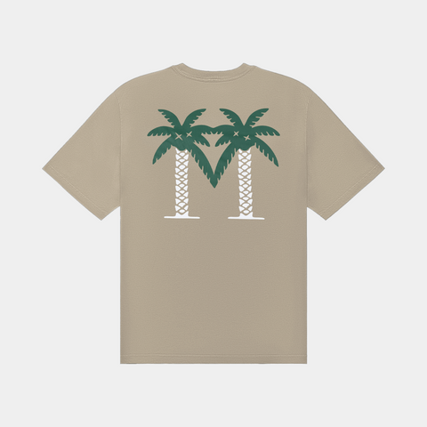 MALBON BERMUDA PALMS TEE - TAUPE