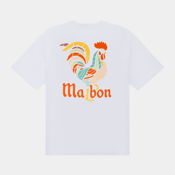 MALBON BERMUDA ROOSTER TEE - WHITE