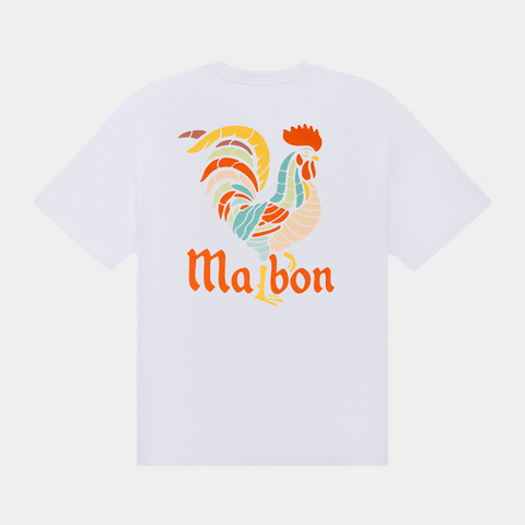 MALBON BERMUDA ROOSTER TEE - WHITE