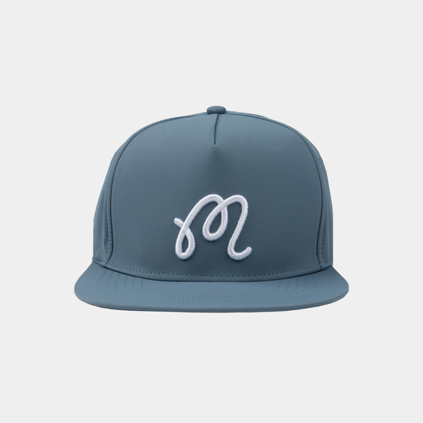 MALBON M SNAPBACK HAT- AEGEAN BLUE