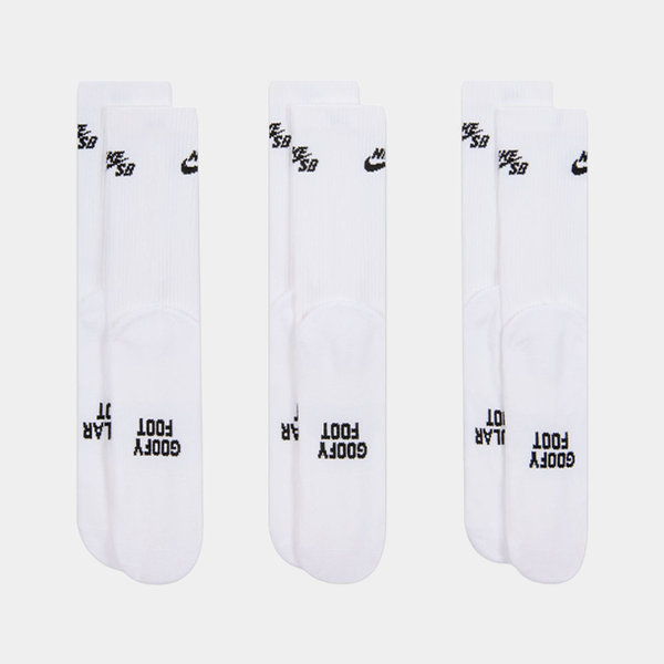 NIKE EVERYDAY ELEVATED CUSHIONED CREW SOCKS 3-PACK - WHITE