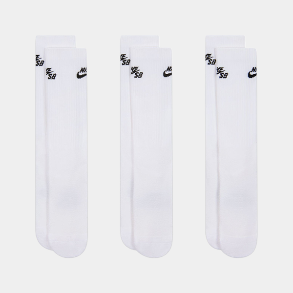 NIKE EVERYDAY ELEVATED CUSHIONED CREW SOCKS 3-PACK - WHITE