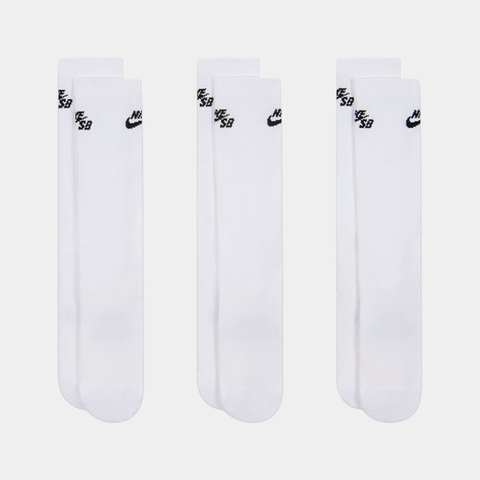 NIKE EVERYDAY ELEVATED CUSHIONED CREW SOCKS 3-PACK - WHITE
