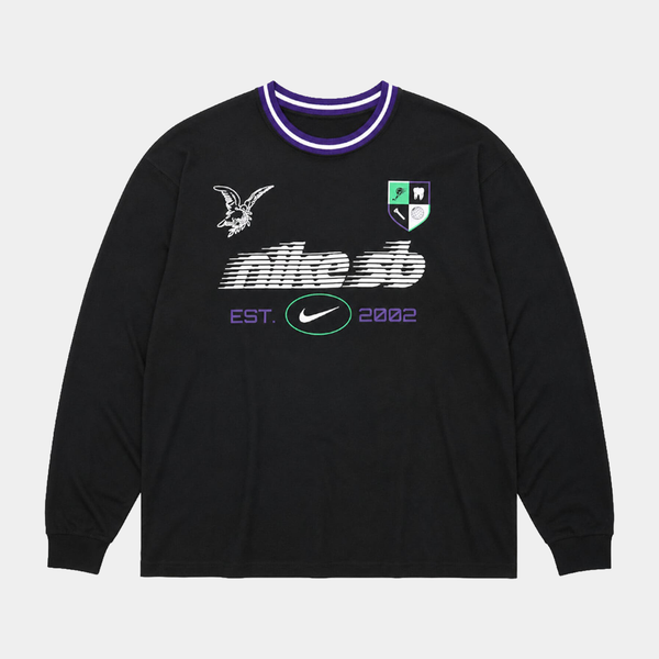 NIKE SB LONG SLEEVE SKATE TEE - BLACK