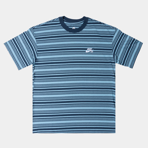 NIKE SB MAX90 STRIPED TEE -  DENIM TURQUOISE