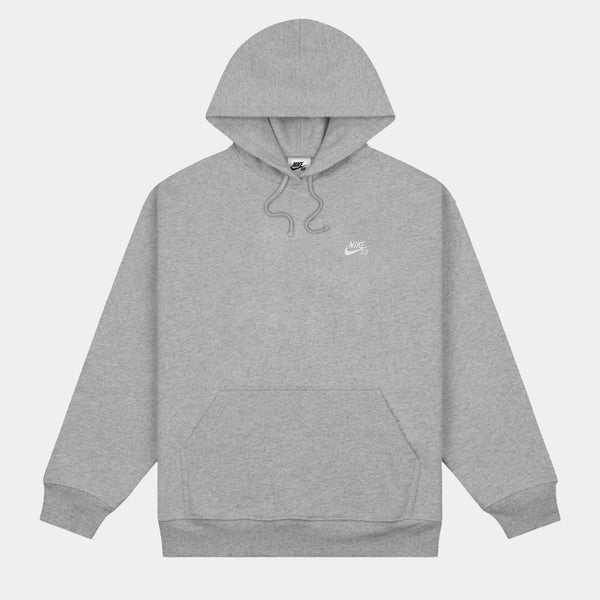 NIKE SB PULLOVER SKATE HOODIE - DARK GREY HEATHER/WHITE