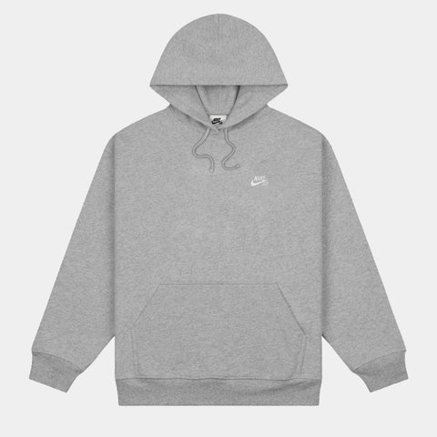 NIKE SB PULLOVER SKATE HOODIE - DARK GREY HEATHER/WHITE
