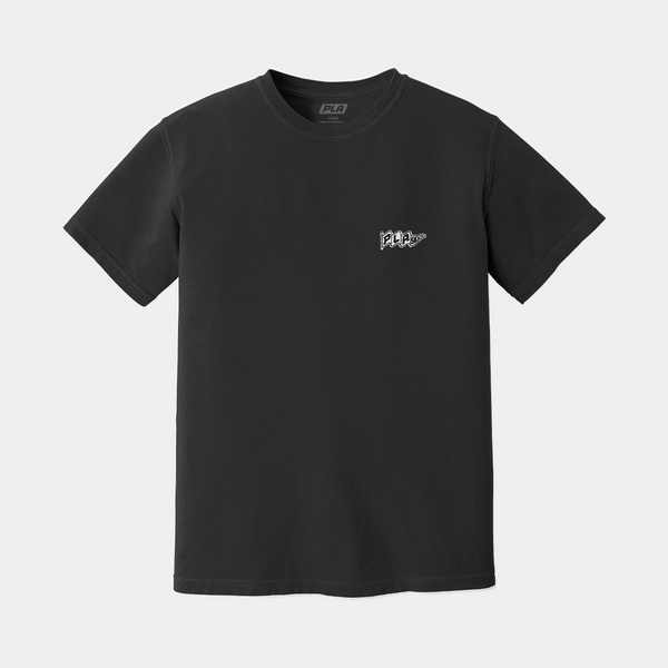 PLA EMBOIDERED FLAG LOGO TEE - BLACK