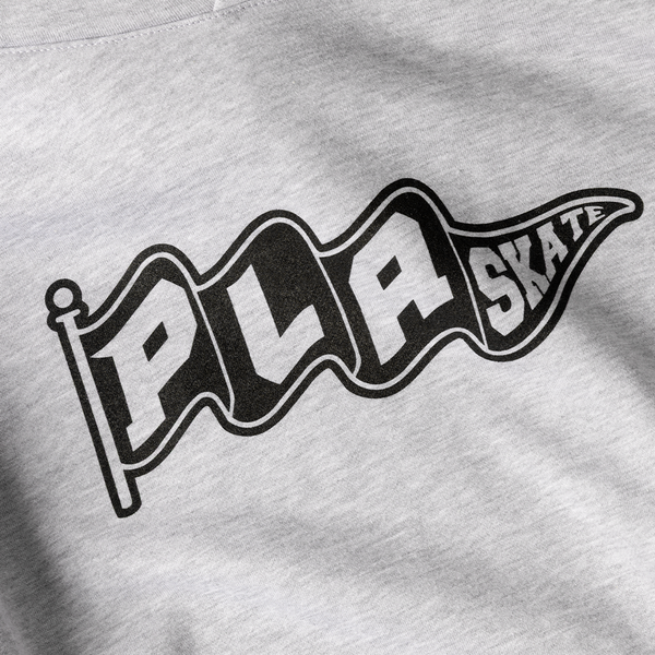 PLA FLAG LOGO HOODIE - HEATHER GREY