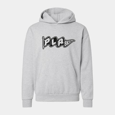 PLA FLAG LOGO HOODIE - HEATHER GREY