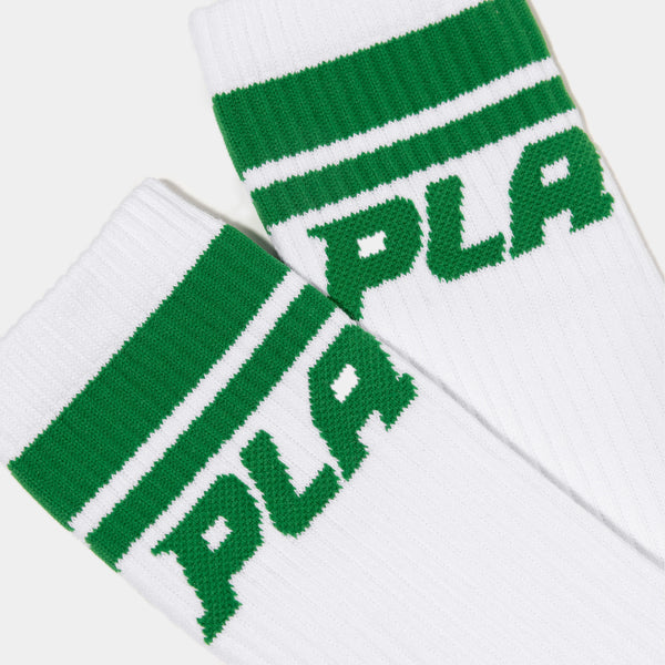 PLA STRIPED SOCKS - WHITE/GREEN