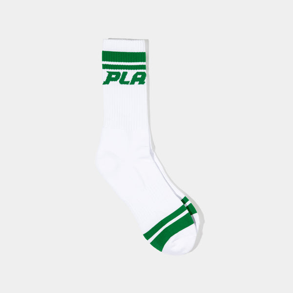 PLA STRIPED SOCKS - WHITE/GREEN
