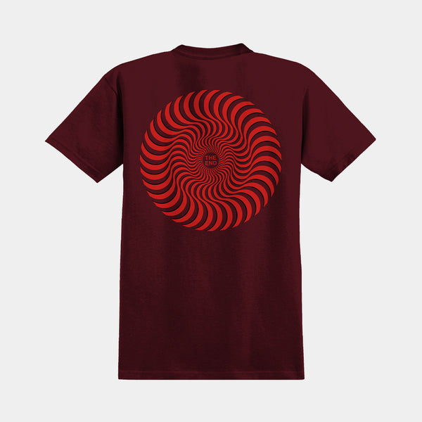 SPITFIRE CLASSIC OVERLAY SWIRL TEE - BURGUNDY
