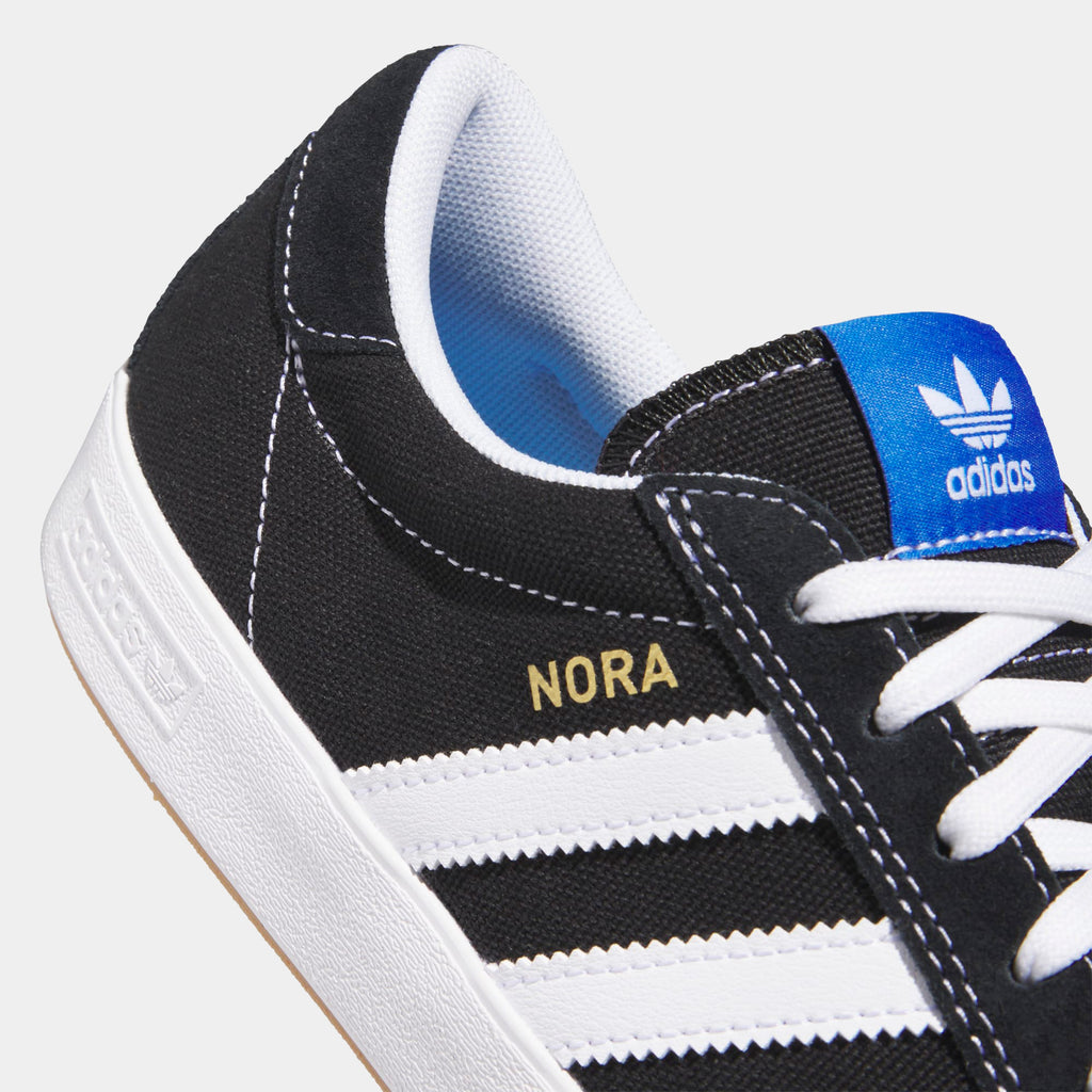 ADIDAS NORA - BLACK/WHITE-BLUE HQ7537 - PLA Skateboarding