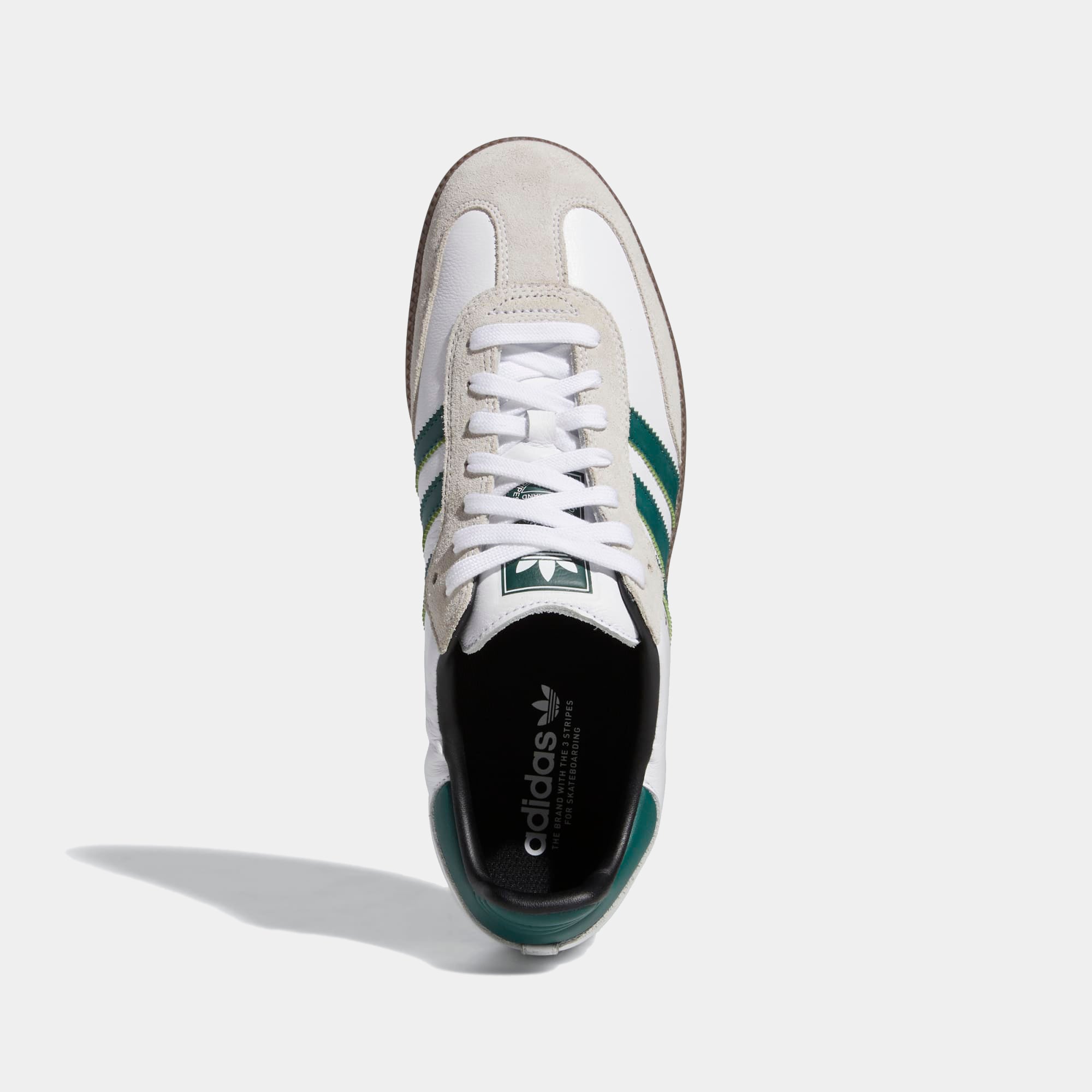 ADIDAS SAMBA ADV - WHITE/GREEN GY6940 - PLA Skateboarding ADIDAS SAMBA ADV - WHITE/GREEN GY6940 - PLA Skateboarding