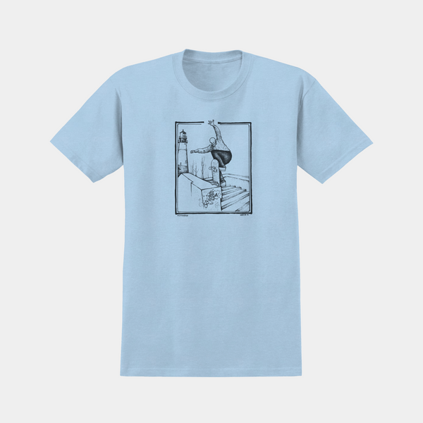 ANTI-HERO BA LANCE TEE - HEATHER LIGHT BLUE/BLACK
