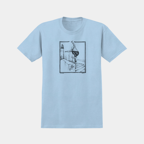 ANTI-HERO BA LANCE TEE - HEATHER LIGHT BLUE/BLACK