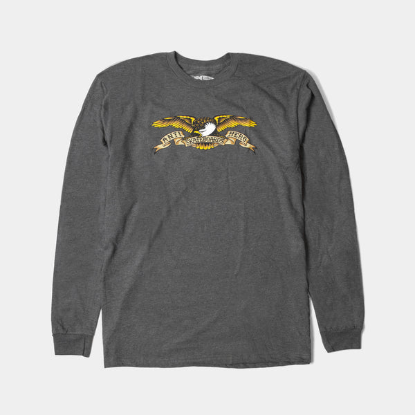 ANTI-HERO EAGLE L/S TEE - HEATHER CHARCOAL/BLACK-MULTI