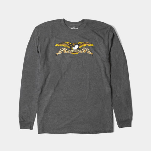 ANTI-HERO EAGLE L/S TEE - HEATHER CHARCOAL/BLACK-MULTI