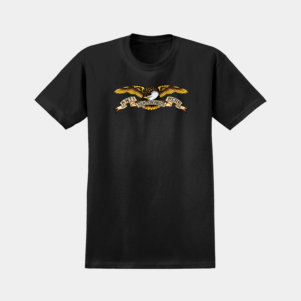 ANTI-HERO EAGLE PIGMENT-DYED TEE - BLACK - PLA Skateboarding