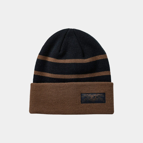 ANTI-HERO STOCK EAGLE LABEL BEANIE - BLACK/DARK BROWN