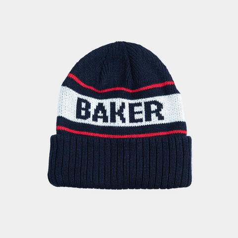 BAKER STRIPE BEANIE - NAVY