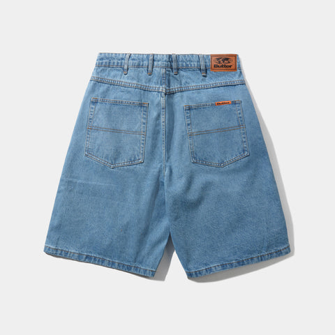 BUTTER GOODS BAGGY DENIM SHORTS - WASHED INDIGO