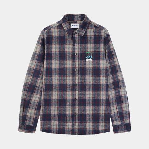 BUTTER GOODS CHERRY FLANNEL SHIRT - NAVY