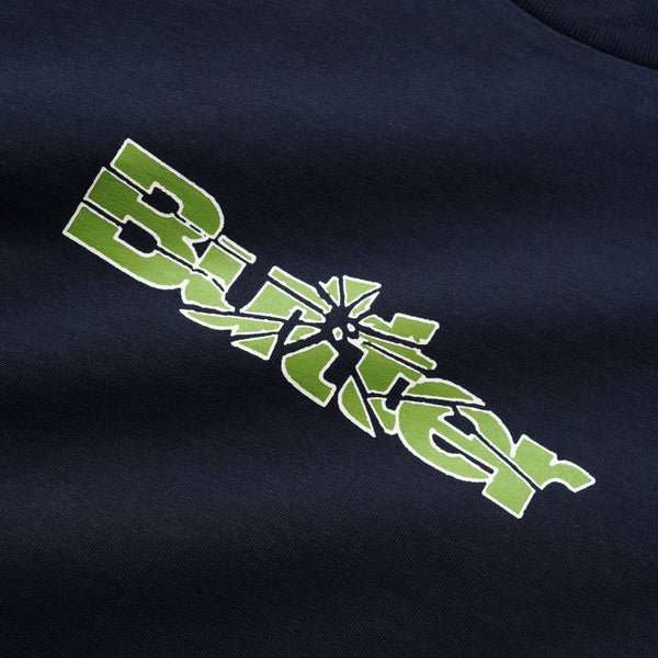 BUTTER GOODS SMASHED LOGO TEE - NAVY