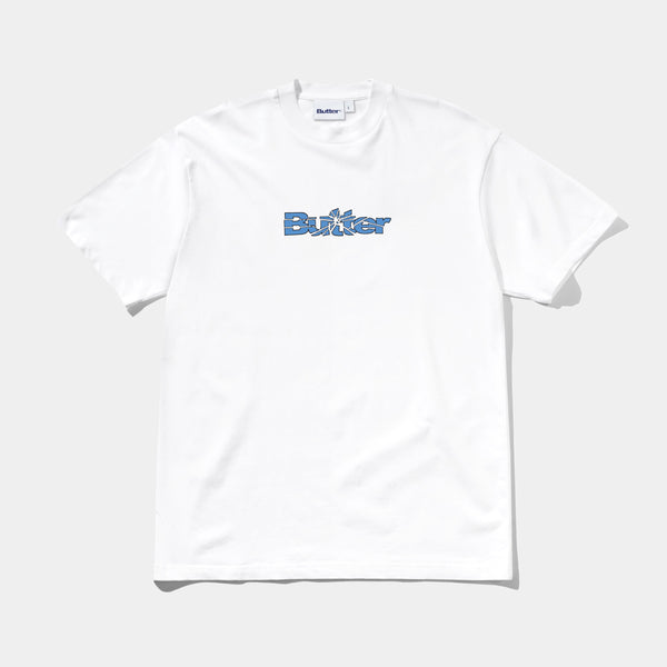 BUTTER GOODS SMASHED LOGO TEE - WHITE