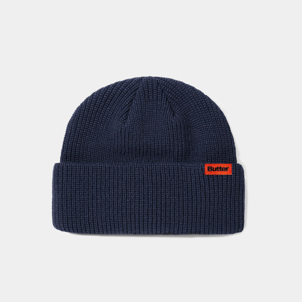 BUTTER GOODS TALL WHARFIE BEANIE - NAVY