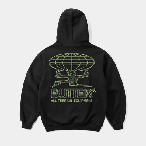 BUTTER GOODS TERRAIN PULLOVER HOODIE - BLACK