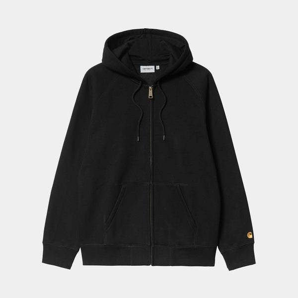 CARHARTT WIP HOODED CHASE ZIP-UP - BLACK/GOLD