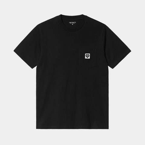 CARHARTT WIP POCKET HEART TEE - BLACK/BLACK