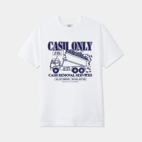 CASH ONLY REMOVAL TEE - WHITE