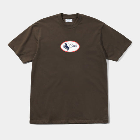 CASH ONLY RODEO LOGO TEE - BROWN