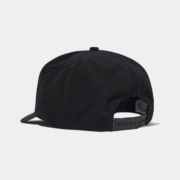 CASH ONLY SCRIPT 5 PANEL HAT - BLACK