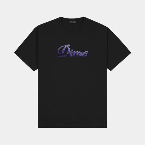 DIME CURSIVE CLOUD TEE - BLACK
